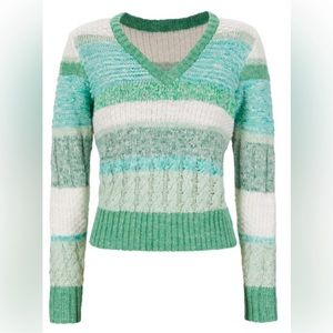 Cabi Mix Stitch V neck Sweater Style 6170 size M